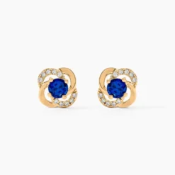Boucles D'oreilles Puces Jaana Plaqué Or Jaune Verre Oxyde