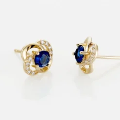 Boucles D'oreilles Puces Jaana Plaqué Or Jaune Verre Oxyde