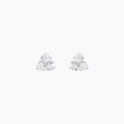 Boucles D'oreilles Puces Jana Or Blanc Oxyde De Zirconium