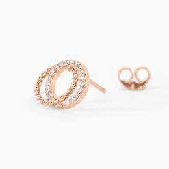Boucles D'oreilles Puces Janne Argent Rose Oxyde De Zirconium