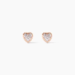 Boucles D'oreilles Puces Kadidjatou Or Rose Oxyde De Zirconium