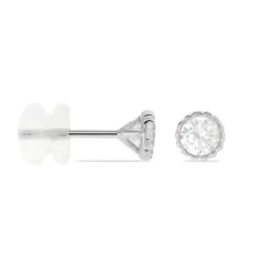 Boucles D'oreilles Puces Kadidia Or Blanc Oxyde De Zirconium