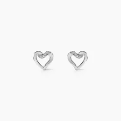 Boucles D'oreilles Puces Kaina Or Blanc Diamant