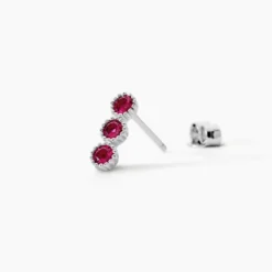 Boucles D'oreilles Puces Kasey Argent Blanc Oxyde De Zirconium