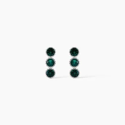Boucles D'oreilles Puces Kasey Argent Blanc Oxyde De Zirconium