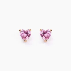 Boucles D'oreilles Puces Kelvyn Argent Rose Oxyde De Zirconium