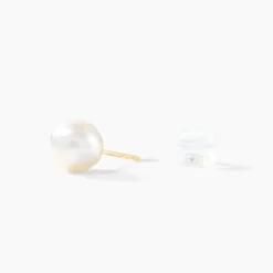 Boucles D'oreilles Puces Kesya Or Jaune Perle De Culture