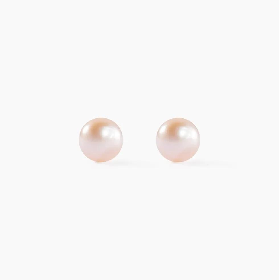 Boucles D'oreilles Puces Kesya Or Jaune Perle De Culture