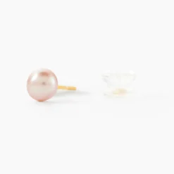 Boucles D'oreilles Puces Kesya Or Jaune Perle De Culture