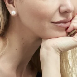 Boucles D'oreilles Puces Kesya Or Jaune Perle De Culture