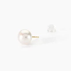 Boucles D'oreilles Puces Kesya Or Jaune Perle De Culture