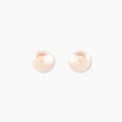 Boucles D'oreilles Puces Kesya Or Jaune Perle De Culture