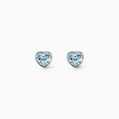 Boucles D'oreilles Puces Klodina Or Blanc Topaze
