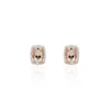 Boucles D'oreilles Puces Kloe Or Rose Morganite Et Diamant