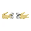 Boucles D'oreilles Puces Lacoste Crocodile Acier Jaune