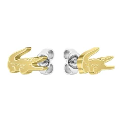 Boucles D'oreilles Puces Lacoste Crocodile Acier Jaune