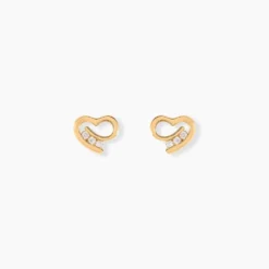 Boucles D'oreilles Puces Laela Plaqué Or Jaune Oxyde De Zirconium