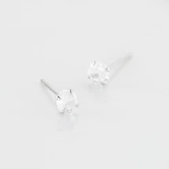 Boucles D'oreilles Puces Laena Argent Blanc Oxyde De Zirconium