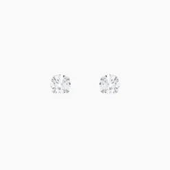 Boucles D'oreilles Puces Laena Argent Blanc Oxyde De Zirconium
