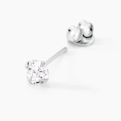 Boucles D'oreilles Puces Laena Argent Blanc Oxyde De Zirconium