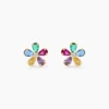 Boucles D'Oreilles Puces Linnet Or Jaune Oxyde De Zirconium