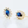 Boucles D'oreilles Puces Lisea Plaqué Or Verre Et Oxyde De Zirconium