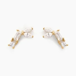 Boucles D'oreilles Puces Lizaveta Or Jaune Oxyde De Zirconium