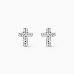 Boucles D'oreilles Puces Lola-rose Argent Blanc Oxyde De Zirconium
