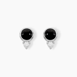 Boucles D'oreilles Puces Lonna Argent Blanc Verre Oxyde De Zirconium