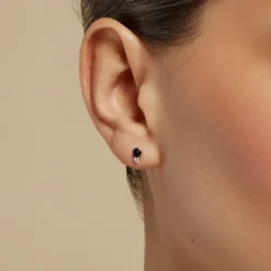Boucles D'oreilles Puces Lonna Argent Blanc Verre Oxyde De Zirconium