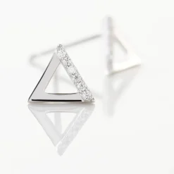 Boucles D'oreilles Puces Lorena Argent Blanc Oxyde De Zirconium