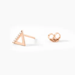 Boucles D'oreilles Puces Lorena Argent Rose Oxyde De Zirconium