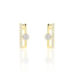 Boucles D'oreilles Puces Maellys Or Jaune Diamant