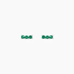 Boucles D'oreilles Puces Mai-ly Argent Blanc Spinelle