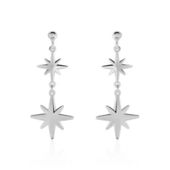 Boucles D'oreilles Puces Malhaut Argent Blanc