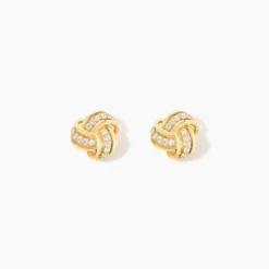 Boucles D'Oreilles Puces Marajha Or Jaune Oxyde De Zirconium