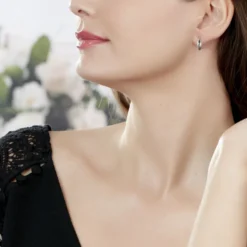 Boucles D'oreilles Puces Melinda Or Blanc Diamant