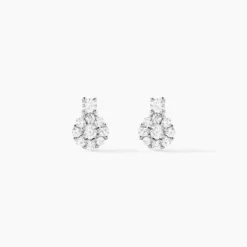 Boucles D'oreilles Puces Melyna Argent Blanc Oxyde De Zirconium