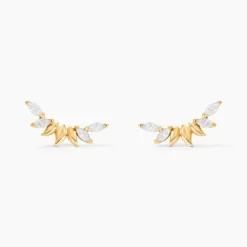 Boucles D'oreilles Puces Miyako Or Jaune Oxyde De Zirconium