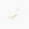 Boucles D'oreilles Puces Muflier Or Jaune Oxyde