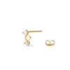 Boucles D'oreilles Puces Mureille Or Jaune Oxyde De Zirconium
