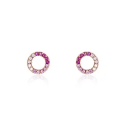 Boucles D'oreilles Puces Neptunus Argent Rose Oxyde De Zirconium