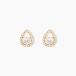 Boucles D'oreilles Puces Norig Plaqué Or Jaune Oxyde De Zirconium