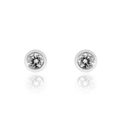 Boucles D'oreilles Puces Ofelia Or Blanc Diamant