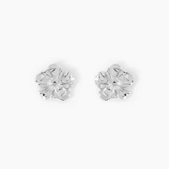 Boucles D'Oreilles Puces Olyss Argent Blanc