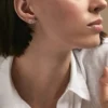 Boucles D'oreilles Puces Oralie Argent Rose Oxyde De Zirconium