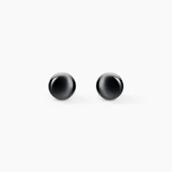 Boucles D'oreilles Puces Orbe Argent Blanc Céramique