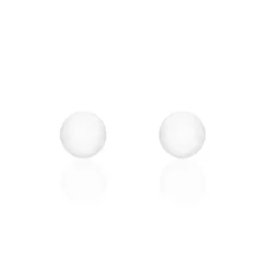 Boucles D'oreilles Puces Orbe Argent Blanc Céramique