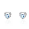 Boucles D'oreilles Puces Or Blanc Ashraf Topazes Oxydes De Zirconium