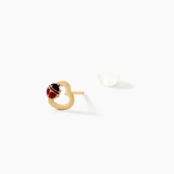 Boucles D'oreilles Puces Or Jaune Syringa Smalto